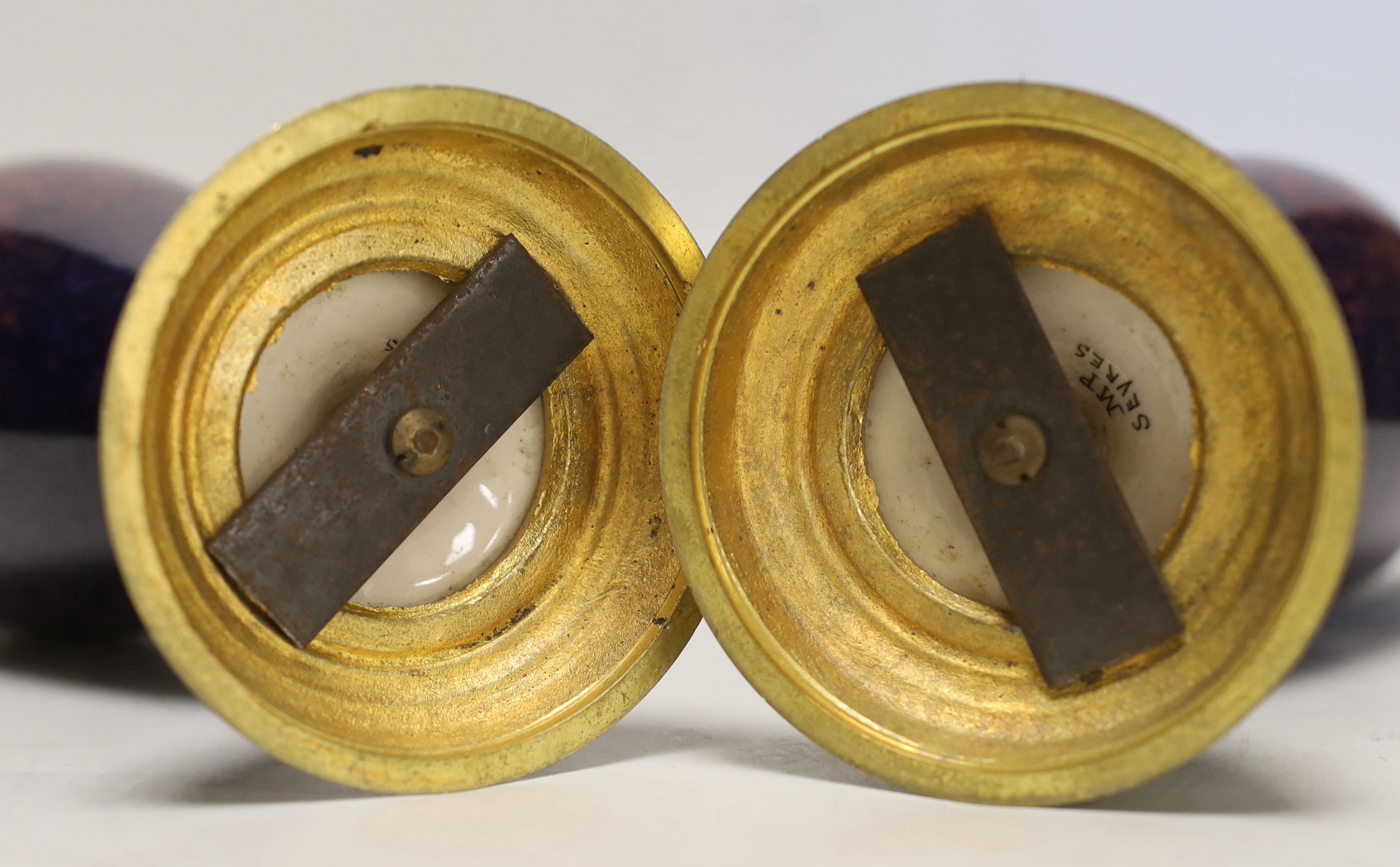 A pair of Paul Milet, Sevres ormolu mounted vases, 30cm high